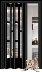 Soundproof Accordion Door - 80 85 90 95 inch Tall Retractable Interior Folding Door for Doorway, Closet, Bedrooms, Space Saving(40x90in(101x229cm))