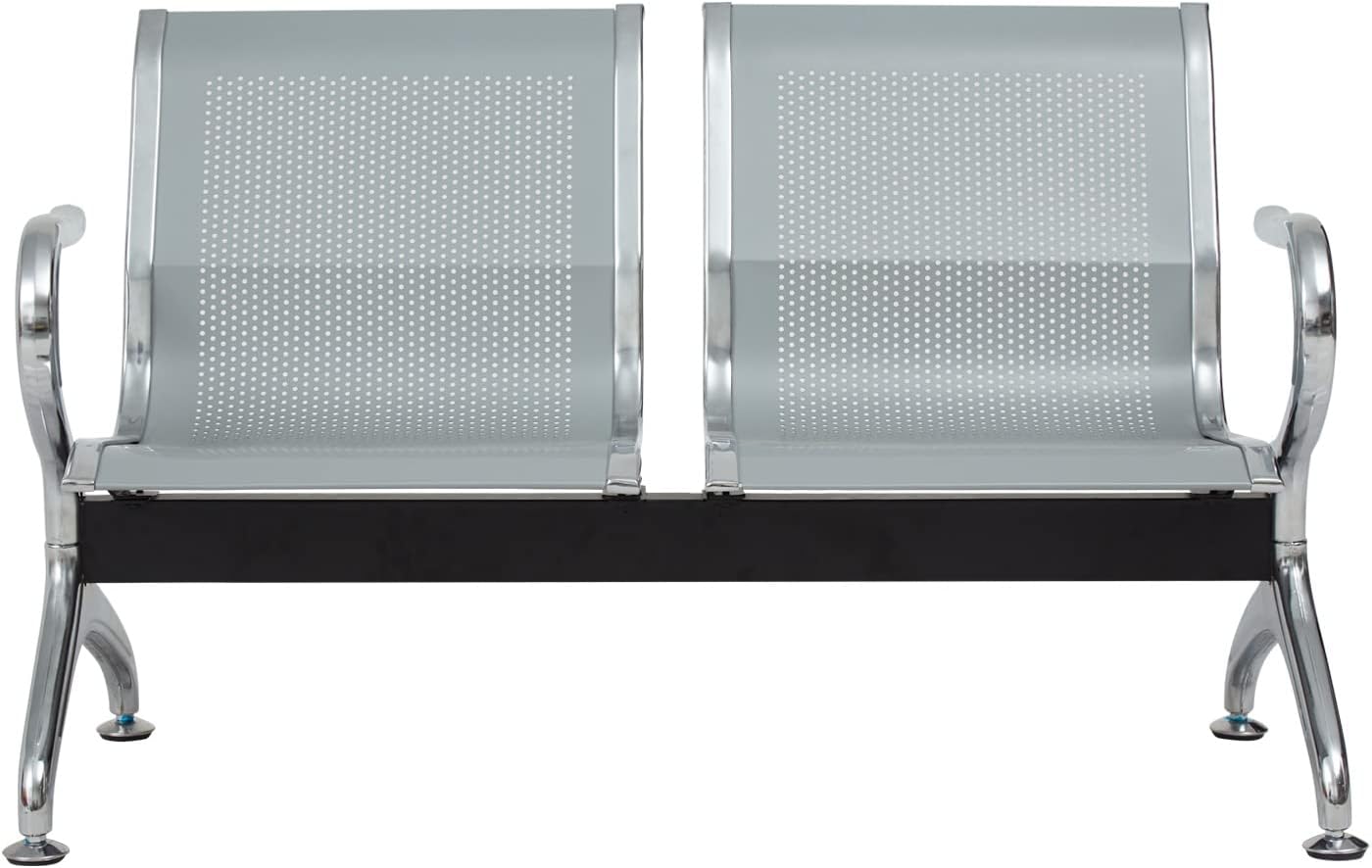 ide·o Airport Business Reception Hospital Chairs - Waiting Room Chair with Mesh Arms Reception Guest Chair for Salon Business Office Airport Hospital Bank Conference Room (2-Seat, Sliver-Mesh)