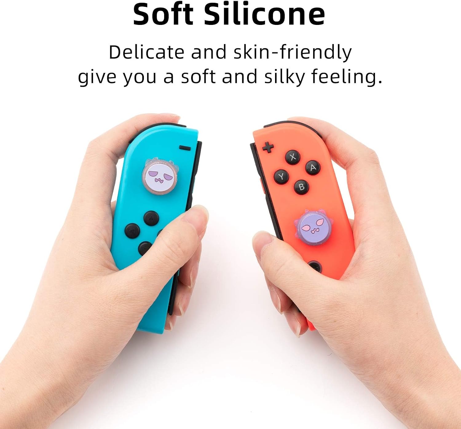 GeekShare Halloween Greedy Ghost Thumb Grip Caps Soft Silicone Joystick Cover Compatible with Nintendo Switch/OLED/Switch Lite,4PCS