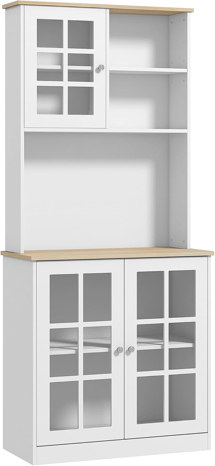 Modern Kitchen Pantry Cabinet, Freestanding Storage Cabinet with Hutch, for Dining Room,for Kitchen Home