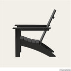POLYWOOD Modern Adirondack Chair – All-Weather Outdoor Lawn Adirondack Chairs – HDPE, Fade-Resistant & Durable Outdoor Furniture – For Patio, Deck & Fire Pit Chairs – Black