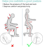 TUJOBA Modern Ergonomic Saddle Seat Kneeling Chair with Backrest, 360 Degrees Swivel Mobile Angled Posture Stool for Office, Black Leather