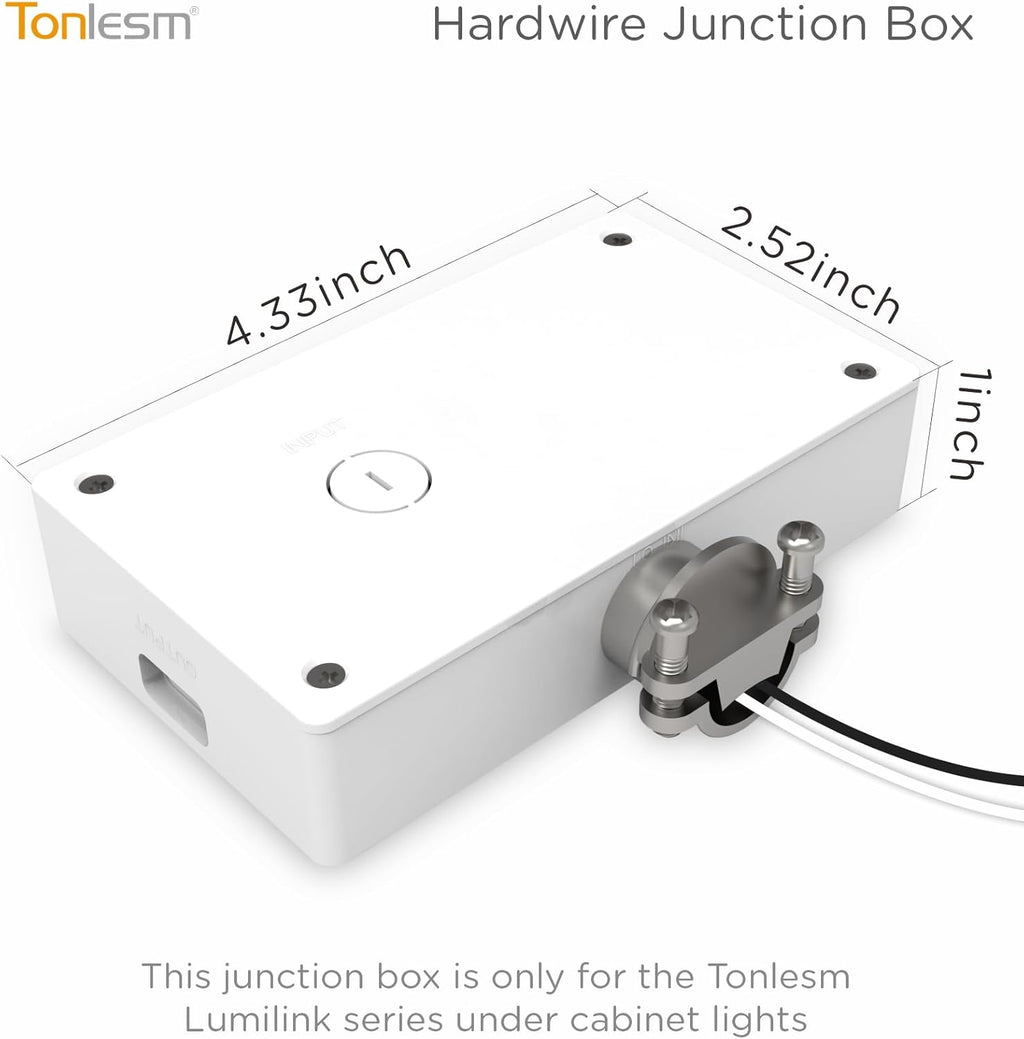 Extension Accessories Compatible with Hyperlink & Lumilink Series Under Cabinet Light with Quick-Connect (Wired Box, White, 2.52 Inch)