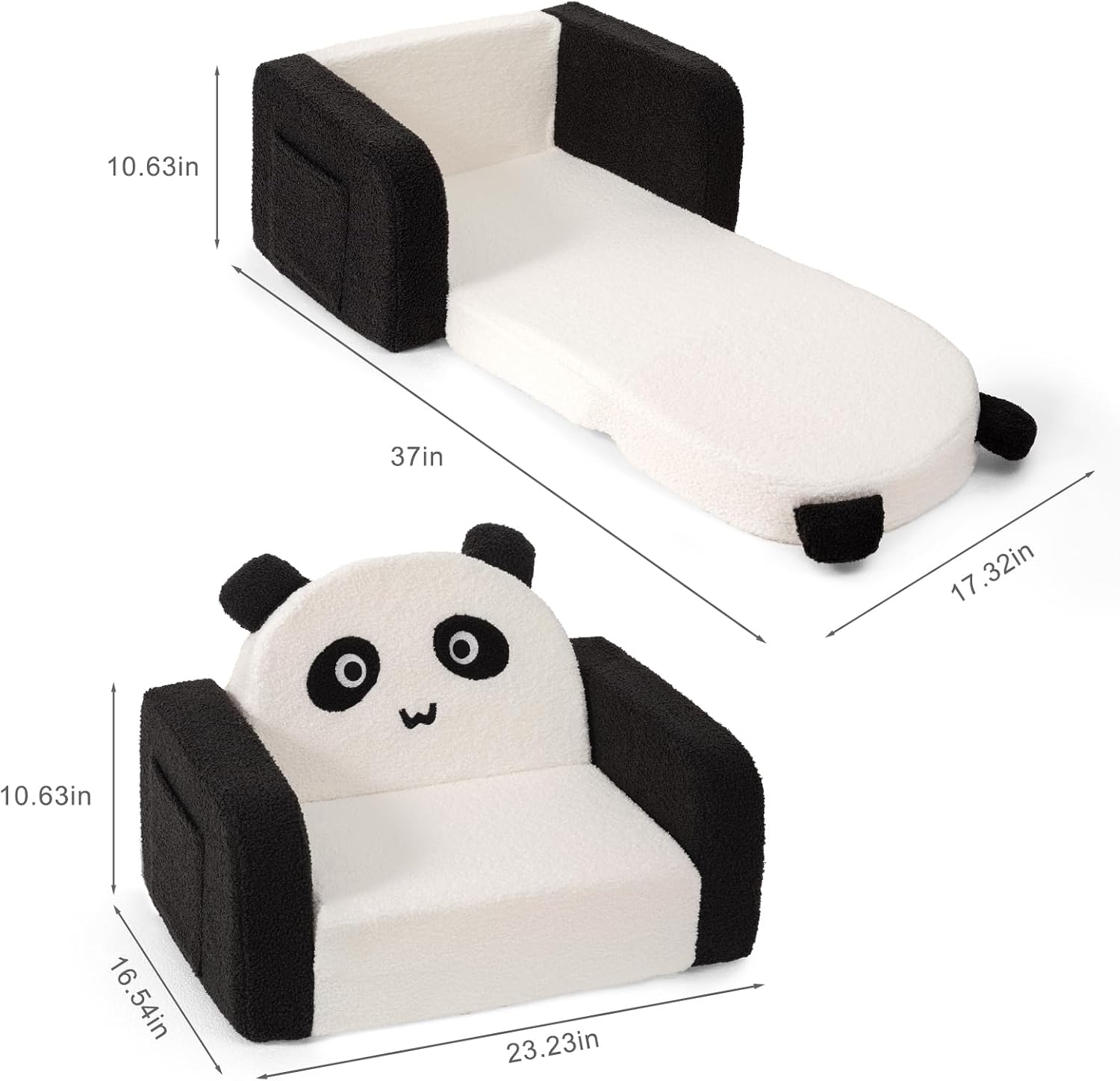 Kids Chair, 2-in-1 Comfy Kids Couch Fold Out , Convertible Sofa Chair | Kids Couch, 2-In-1 Fold-Out Design, Ideal for Reading, Playing and Relaxing with Boys and Girls