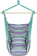 Galvanized Pipe Cut 130 * 100cm Green Strip Polyester Cotton Cushion Hanging Chair with 2pcs Cushion