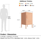 Single door End Table 2 Tier Narrow Side Table with Metal Frame Multifunctional Home Table Easy to Assemble Adjustable partitions Single Door Coffee Table Pink Size: 27.55”H X 13.78”W X 14.96”D