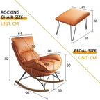 Home Living Room Bedroom Rocking Chair Chair with High Backrest,Rocking Chair Adult Lazy Sofa Can Recline,Comfortable Living Room Rocking Chair with Footstool,H,One Size