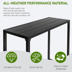 Outvita Outdoor Bar Table, Heavy Duty 40" Metal Table for Balcony Bistro | Waterproof Sturdy Frame Adjustable Foot for Hot Tub Patio Backyard Balcony Hallway Rectangle Black Heavy Duty Counter Height
