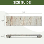 Marble Tray Pedestal Stand, 16"x4" Marble Vanity Tray with Feet for Bathroom Counter, Rectangular Marble Riser for Kitchen Sink, Soap Dispenser Perfume Jewelry Stone Organizer (River White)