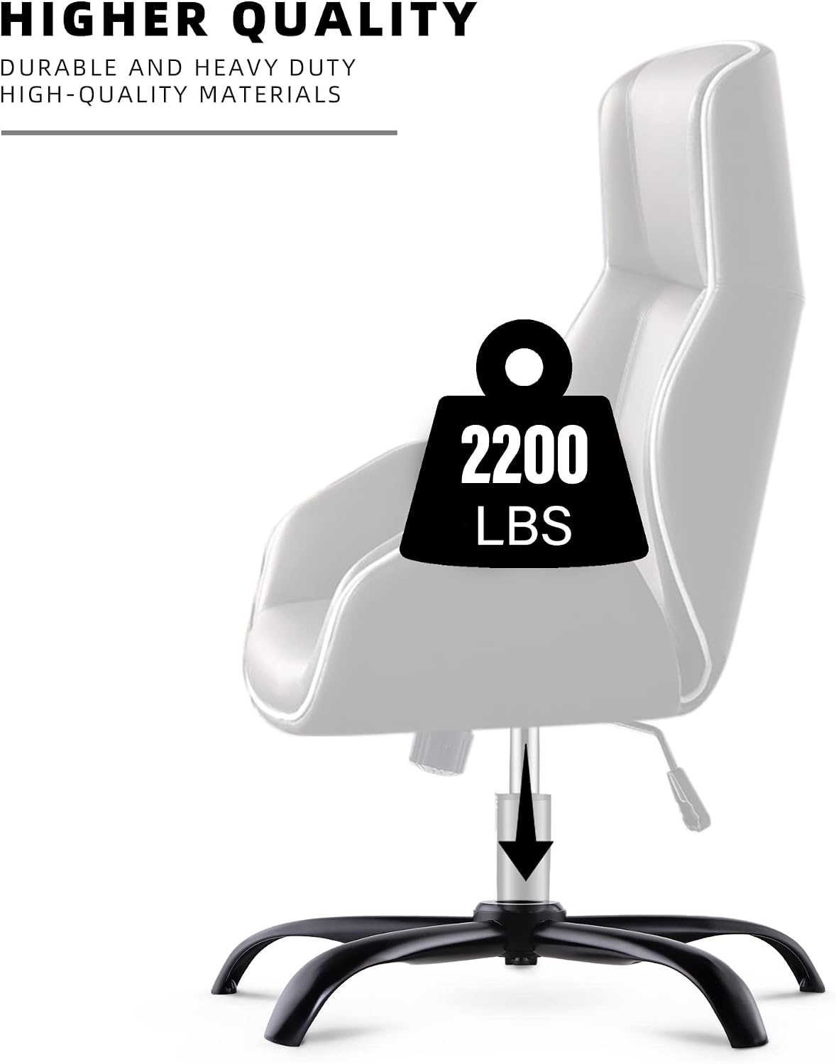 Sytopia Office ChairBaseReplacement, Heavy Duty Office ChairBase 28 Inch, Chair Bottom Part(2200Lbs) Reinforced to Repair Chairs with Universal Caster and Gas Cylinder Size (MatteBlack)