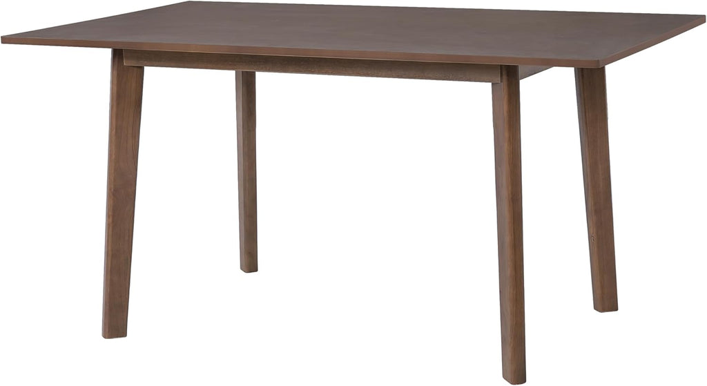 60" Dining Table for 6-8, Large Rectangular Kitchen Table, MDF Top with Rubber Wood Legs, Sturdy Modern Farmhouse Table for Dining Room Kitchen, Walnut