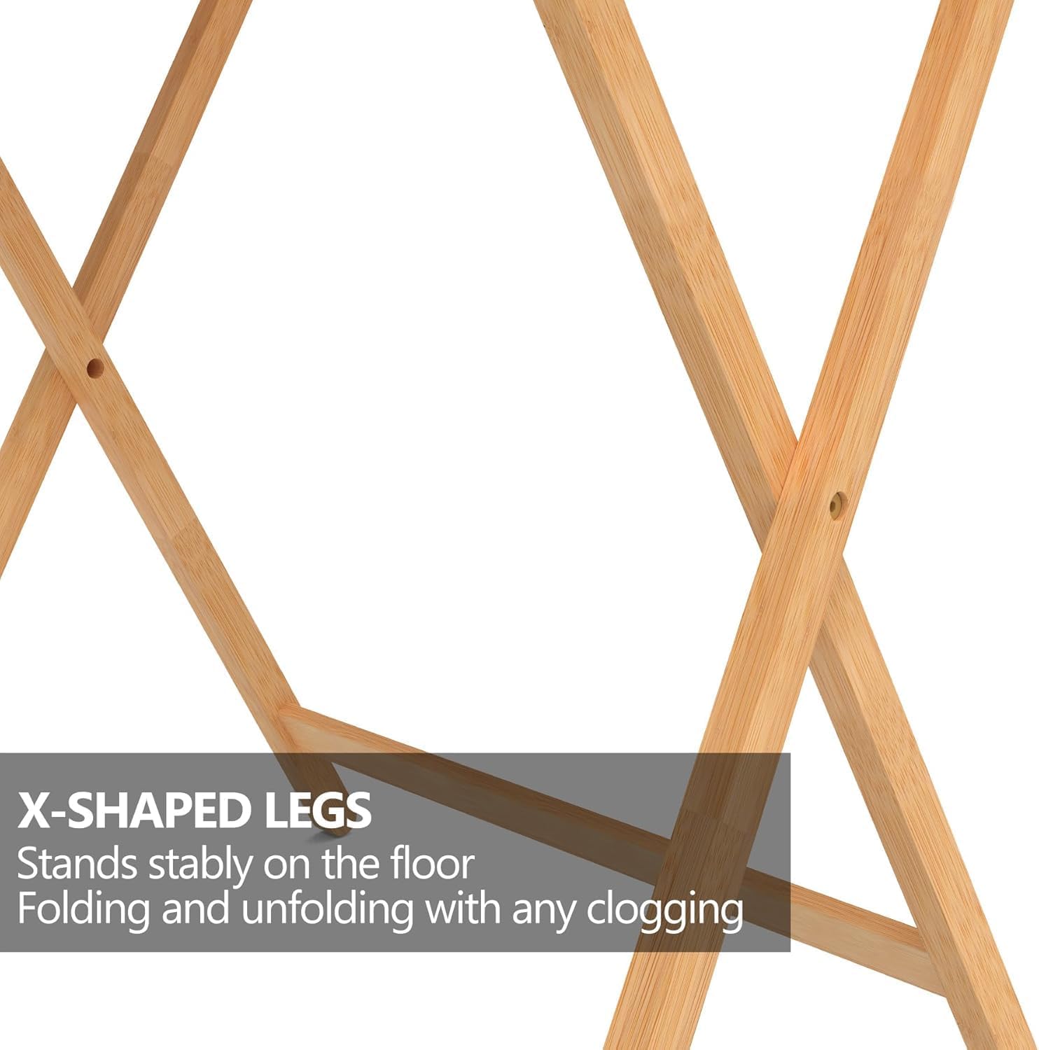 Fully Assembled Wooden TV Trays Set of 2, Folding TV Tray Tables, TV Dinner Tray for Eating