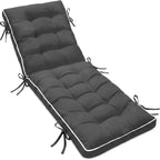 Chaise Lounge Cushion 72x21 Inch Quick Dry - 2 Pack Outdoor Sun Lounger Seat Pad with Shredded Foam for Patio Furniture, Poolside