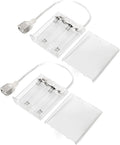 6V 4AA Battery Pack with USB Output - Portable Power Case for LED Neon Signs, Strip Lights & Fairy String - (2 Pack Transparent)