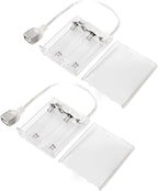 6V 4AA Battery Pack with USB Output - Portable Power Case for LED Neon Signs, Strip Lights & Fairy String - (2 Pack Transparent)