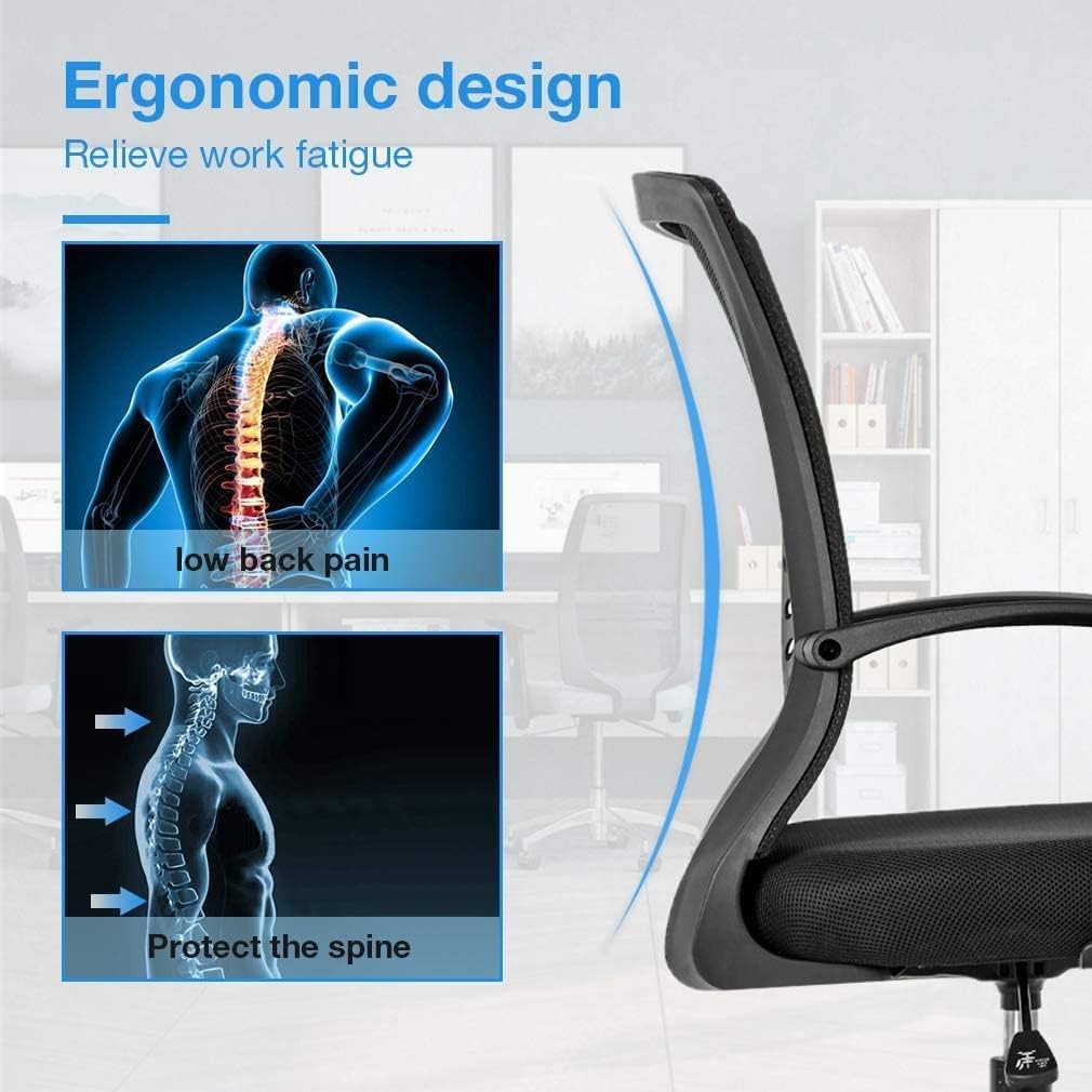 Drafting Chair Tall Office Chair Standing Desk Chair Adjustable Height Reception Office Chair with Lumbar Support & Foot-Ring, Ergonomic Mesh Computer Drafting Stool for Working Standing Desk (Black)