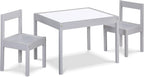 3 Pcs Dry Erase Table Two Chair Set, Gray