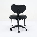 Meditation Chair Plus, Cross Legged Chair with Wheels, ADHD Chair, Criss Cross Desk Chair with Lumbar Support and Adjustable Stool, Flexible Design for Fidgety Sitters, Black PU