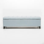 Storage Ottoman Bench, End of Bed Ottoman Bench Legs, Upholstered Entryway Storage Bench, for Bedroom, Living Room, Holds up to 250 lb, Beige (Light Sky)