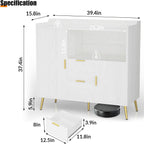 40 Inch Sideboard Buffet Cabinet with Storage & Drawers, Sturdy Wood Kitchen Cabinet with Waterproof Surface for Easy Maintenance