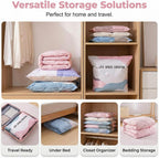 No-Pump Vacuum Storage Bags, Cube Compression Space Saver Bags, Upgrade Large Storage Compression Bags Press & Seal, For Clothes,Bedding Comforters, Blankets (5PCS, Large)
