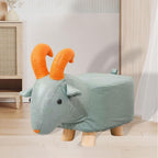 Blue Sheep Wooden Footstool Ottoman – Cute Animal Decor for Kids' Room, Nursery, Living Room, Stylish Home Accent, Functional and Adorable