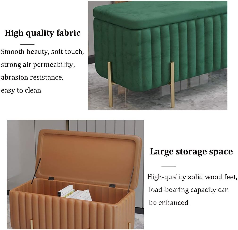 Beautify Green Velvet Footstool Pouffe Storage Stool Ottoman Cube Footrest Square Chest with Gold Legs for Bedroom, Dressing Table（Size : 45x45x42cm） (Color : Pink, Size : 45x45x42cm)