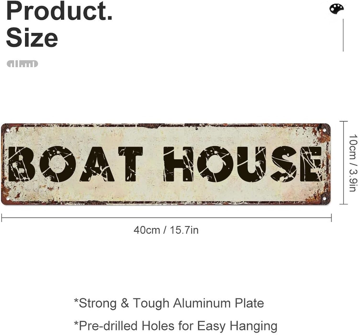 Retro Boat house Metal Tin Sign 4x16 Inch, Country Style Theme Wall Decor for Home, Farmhouse