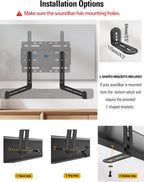 Mounting Dream Soundbar Mount Bracket for Mounting Above or Under TV Fits Most of Sound Bars Up to 15 Lbs, with Detachable Long Extension Plates MD5420
