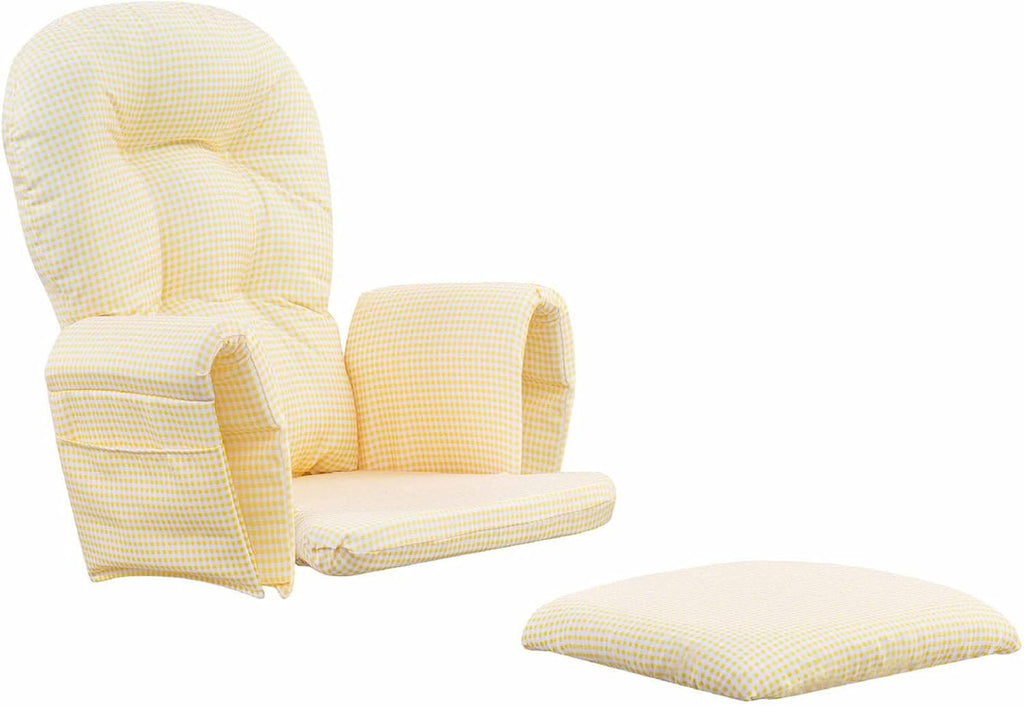 Extra Thick Velvet Glider Rocker Cushions Set - 5Pcs Replacement with Ottoman Storage Pockets Soft Comfort for Indoor Nursery Rocking Chair
