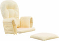 Extra Thick Velvet Glider Rocker Cushions Set - 5Pcs Replacement with Ottoman Storage Pockets Soft Comfort for Indoor Nursery Rocking Chair
