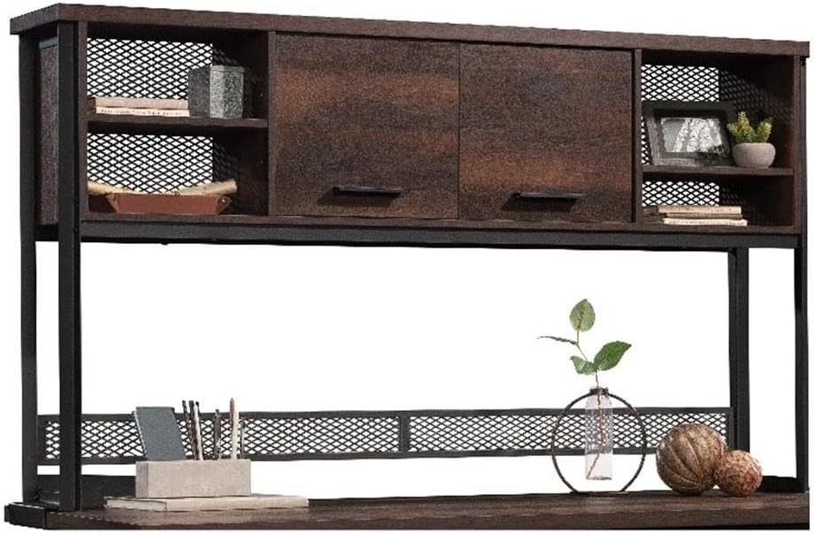 Sauder Briarbrook Engineered Wood and Metal Large Hutch in Barrel Oak