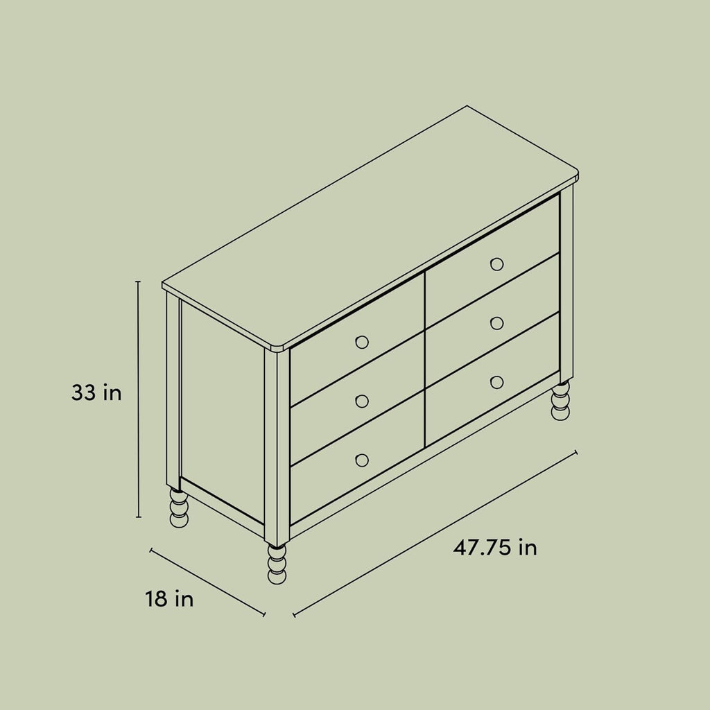 Storkcraft Rio 6 Drawer Dresser, Hazelnut | GREENGUARD Gold Certified, Wood Dresser for Kids Bedroom, Kids & Nursery Storage Chest, Safety Interlocking Drawers, Nursery