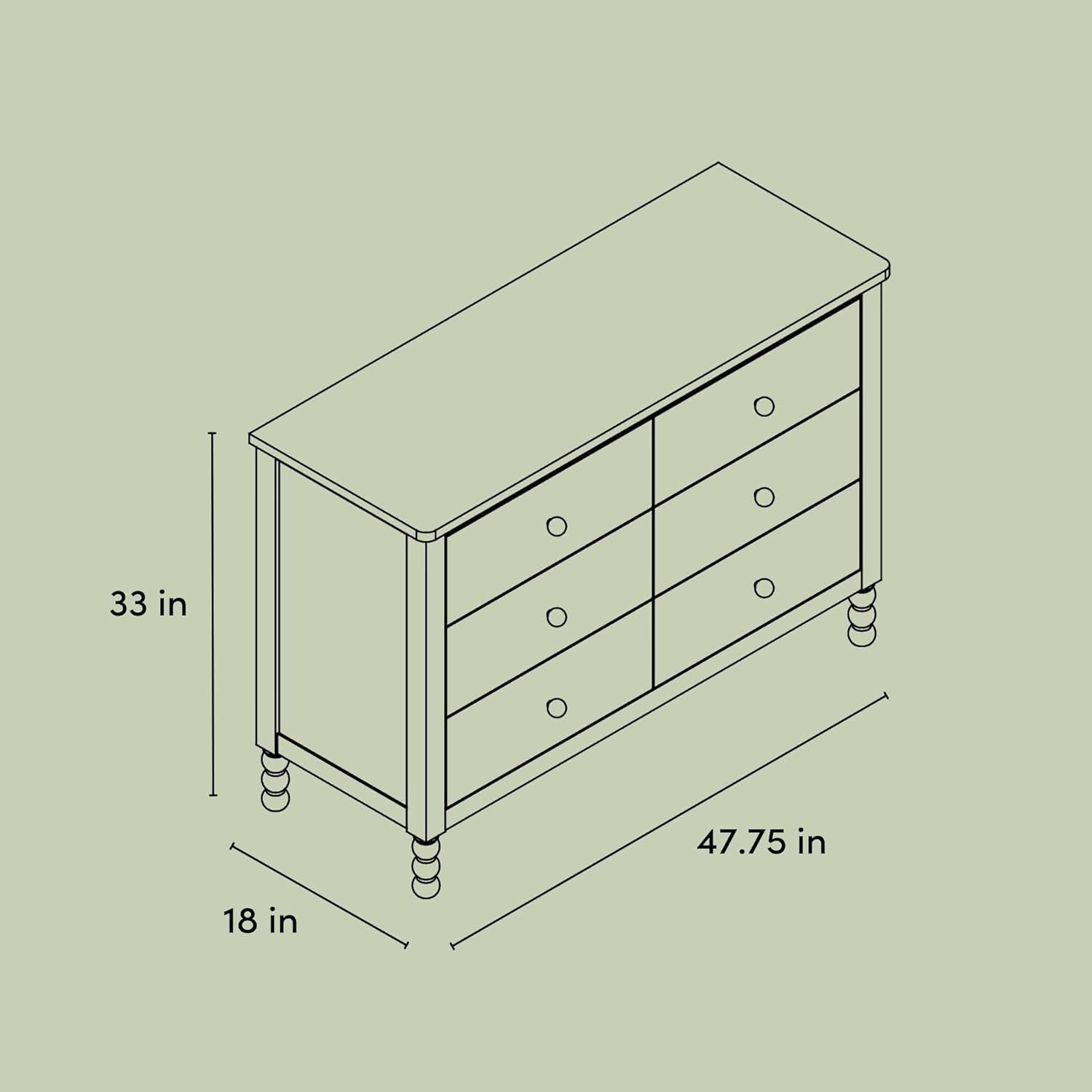 Storkcraft Rio 6 Drawer Dresser, Hazelnut | GREENGUARD Gold Certified, Wood Dresser for Kids Bedroom, Kids & Nursery Storage Chest, Safety Interlocking Drawers, Nursery