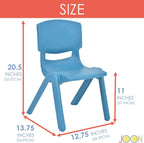 JOON Stackable Plastic Kids Learning Chairs, (2-Pack), 20.5x12.75X11 Inches, The Perfect Chair for Playrooms, Schools, Daycares and Home, Sky Blue