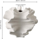 Off White Ceramic Coral Vase for Pampas Grass Decor Modern Decorative Dandelion Vase for Flower Home Office Living Room Table Centerpieces.