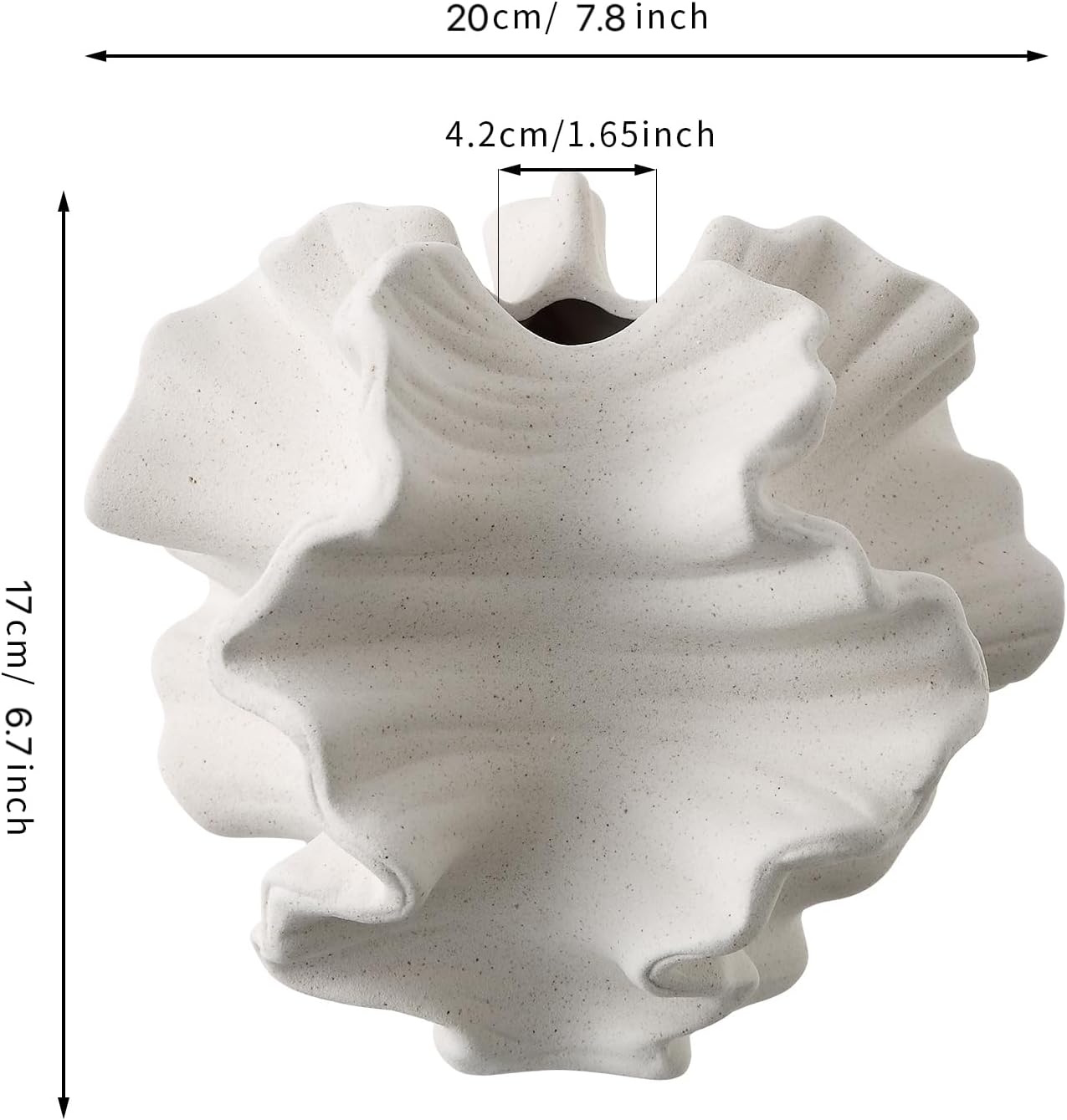 Off White Ceramic Coral Vase for Pampas Grass Decor Modern Decorative Dandelion Vase for Flower Home Office Living Room Table Centerpieces.