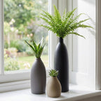 Ceramic Vase Set of 3, Neutral Wabi Sabi Japandi Decor, Modern Minimalist Decorative Vases for Shelf, Coffee Table, Living Room, Bathroom, Kitchen, Bookshelf, Mantel, Entryway Table