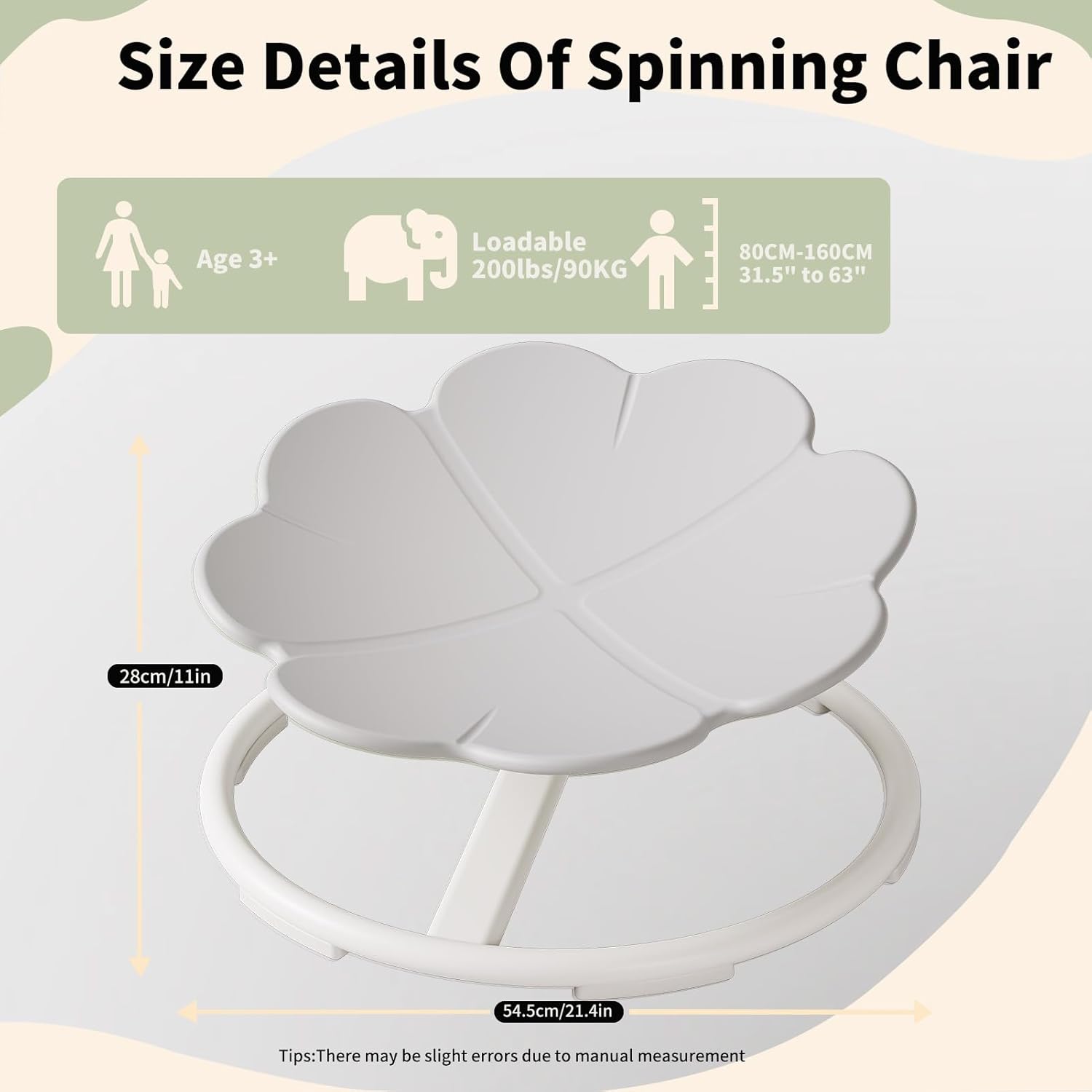 Spinning Chair for Autistic Kids, Sensory Toys for Kids with Autism, Baby Swivel Chair Sit and Spin Toys for Toddlers 3+, Balance Coordination Focus Training (White)