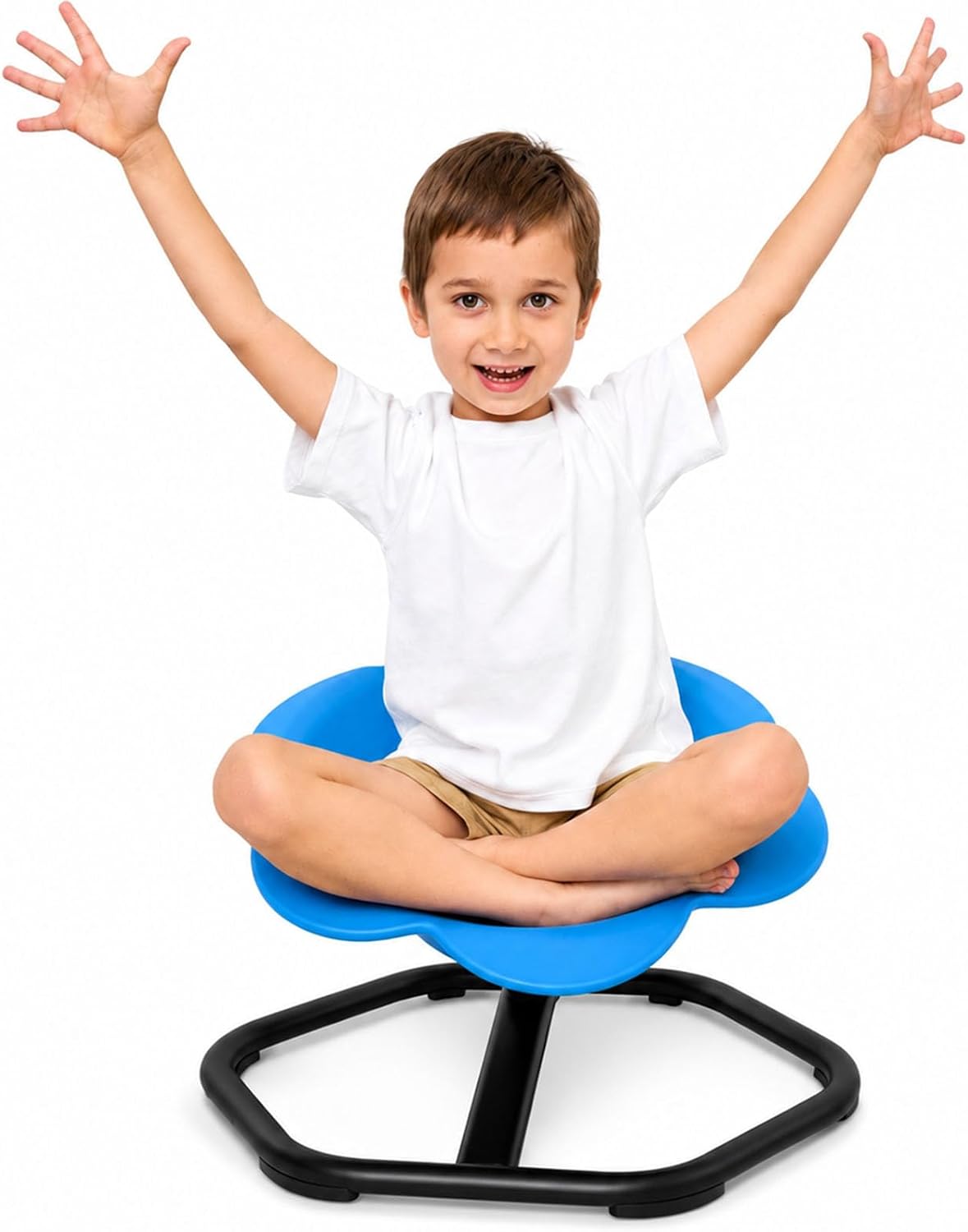 KidBloom Spinning Chair for Autistic Kids, Autism Sensory Products | Deepened Seat with Backrest, Silent 360° Rotation Design, Octagonal Non-Slip Metal Base, Supports up to 220 lbs