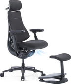 LiberNovo PRO Airflow Dynamic Ergonomic Chair with Footrest, Active Airflow Seat Ventilation, 2 Fan Speeds, Instant Cooling for Long-Lasting Comfort, 5 Recline, Built-in Spine Stretch, Graphite, 48cm