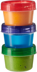 ELEGANT DISPOSABLES Baby Food Storage Containers 4 oz Food Storage Jars with Color Twist Lids Plastic Freezer Storage Pack of 24