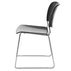 OEF Furnishings OEF8510/4 Ultra-Compact Plastic Sled Base Stack Chair (Simple Black, 4-Pack)