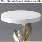 Modern Simple End Side Table,Abstract Art Side Table,Bedside Tables for Small Spaces,Resin Sculpture Side Tables,Elegant Nightstand,Sculpture Accent Bedside Tables for Living Room,Bedroom,Gol
