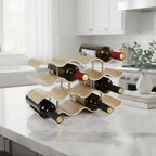 4-Tier Wine Rack Countertop, 14 Bottles Wooden Wine Holder Inserts for Cabinet, Freestanding Wine Shelf Storage Organizer for Bar or Pantry