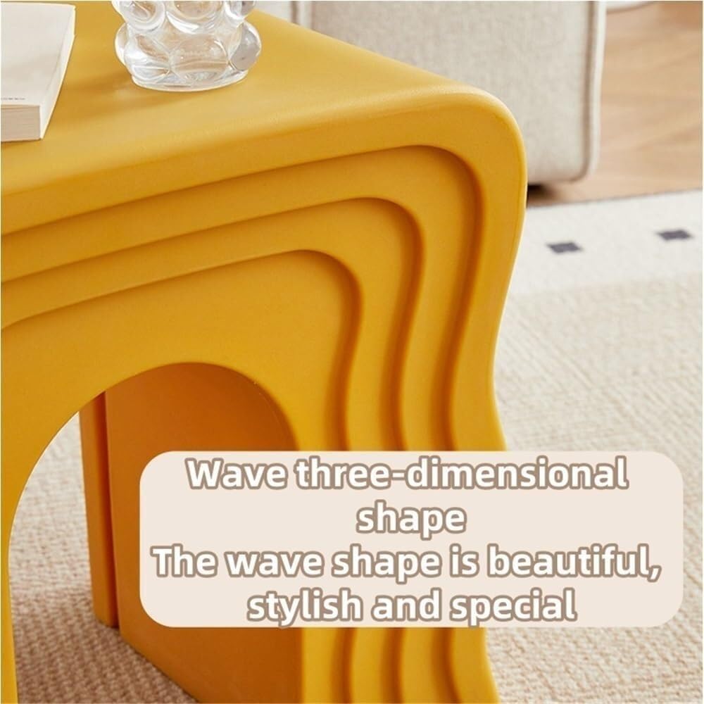 Creative Low Stool Sofa Side Table Vintage Trapezoidal Base Design for Living Room, Room Retro Color Bedside Stool Lightweight(Grey)