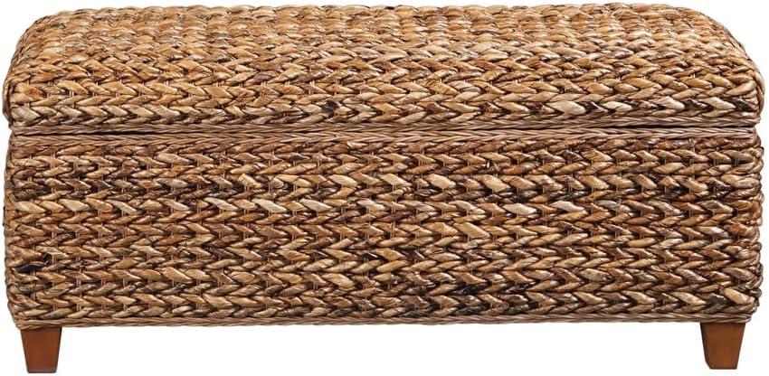Coaster Home Furnishings - Laughton - Banana Leaf - Storage Bench with Lift-Top Lid and Soft-Close Hinges - Entryway Room - Amber - 500215