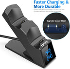 PS4 Controller Charger, PS4 Charger Charging Dock Station Compatible with Dualshock 4, Upgraded Fast-Charging Port for PlayStation 4 Controllers