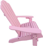 Gecheer Pink Wooden Kids Adirondack Chair for Outdoor or Indoor Use – Sturdy Poplar Wood, Wide Seat & Armrests, Easy Assembly, 110 lb Weight Capacity