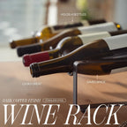1-Tier Wine Rack for Countertop - Stackable Metal Wine Bottle Holder for 4 Bottles - Free-Standing Wine Organizer & Storage for Cabinet, Pantry, Counter - Dark Copper Wine Bottle Rack by Salvino